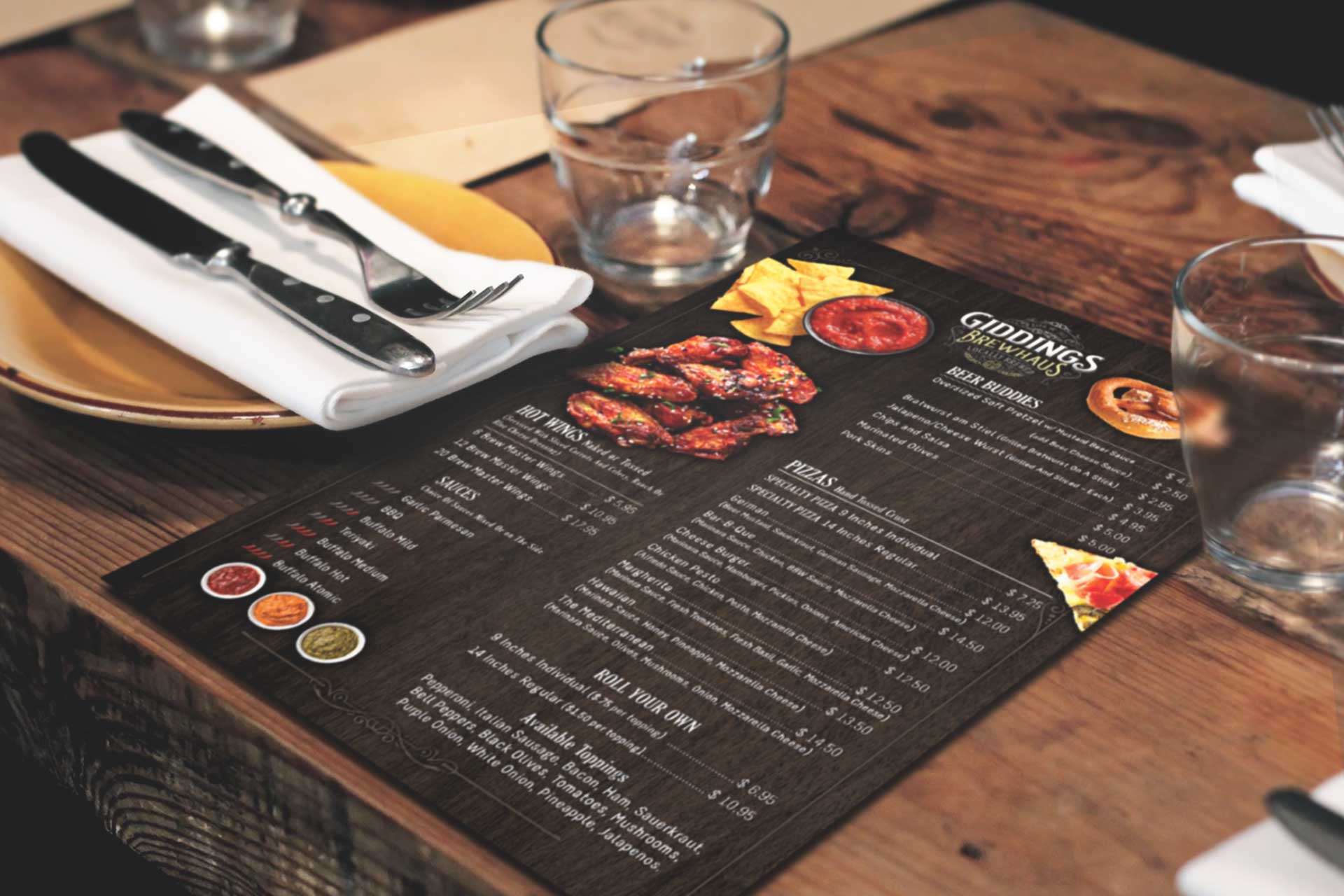 Menu Design by Identibrand
